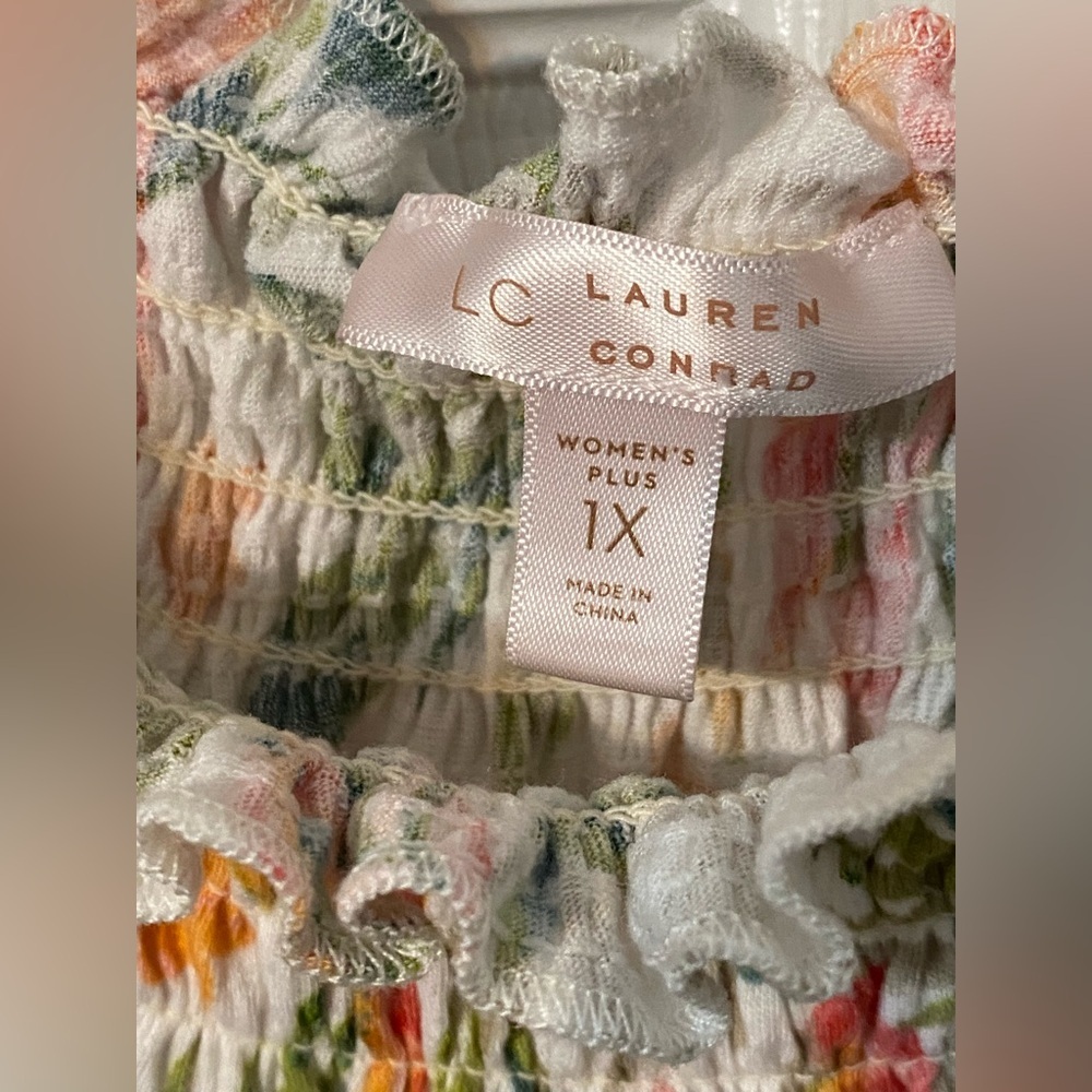 LC Lauren Conrad Tropical Print Tank Top 1X - Picture 2 of 2